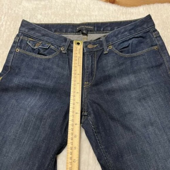 Banana Republic Womens Bootcut Flap Pocket Denim Jeans Dark Wash Size 4R - Picture 11 of 12